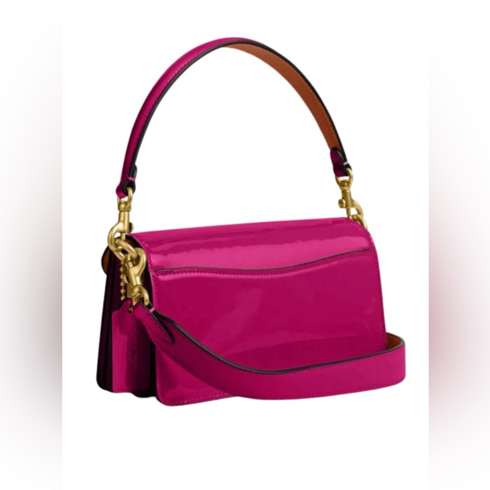 Coach Tabby 20 Shoulder Bag In Signature Patent Leather Magenta - Picture 4 of 9